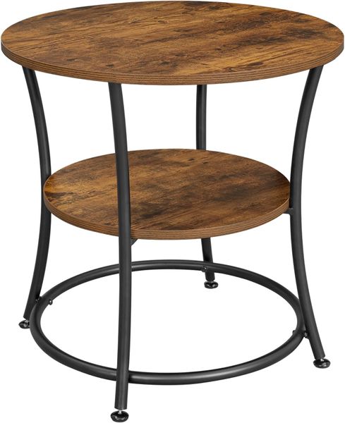 2-Shelf Round Side Table - Compact &amp; Modern Accent Table