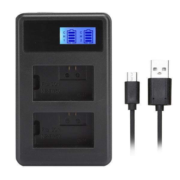 SEIVI Dual NP-FW50 Charger with LCD for A7/A6000