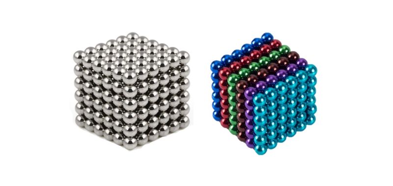 5mm 216 Pieces Magnetic Balls 2 Combo - Rainbow &amp; Silver