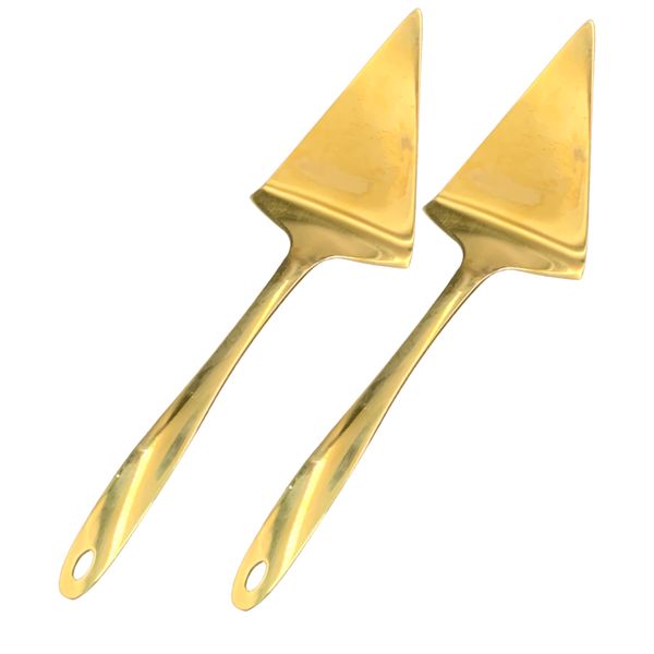 Quality Gold Stainless Steel Cake Lifter 2 Piece - 28cm