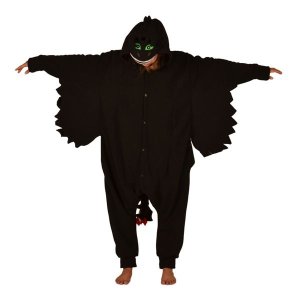 aFreaka Adults Toothless Inspired Onesie - Black