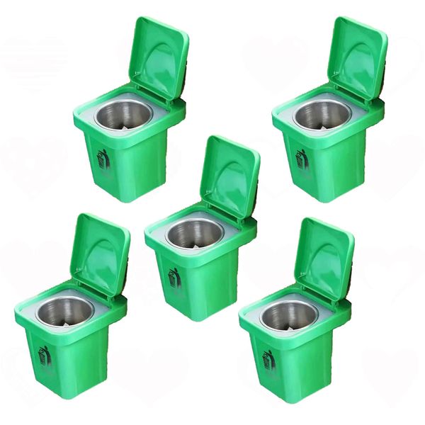 5 Pack Mini Desktop Trash Can with Lid , Exquisite Creative Design