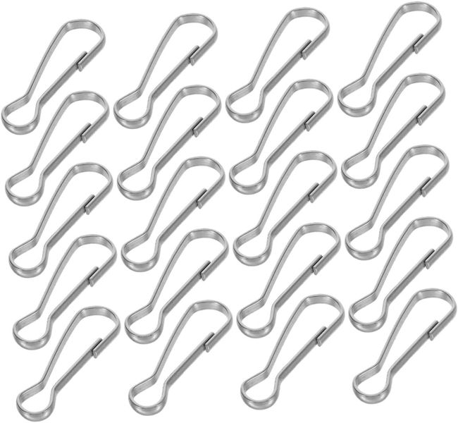 30Pcs Durable Silver Snap Clips for Name Tags Keychains Zippers and DIY