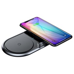 Baseus 10W - 3A Dual Metal Wireless Charger with Wall Charger &amp; 1m Type-C