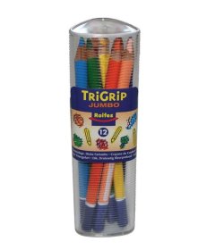 Rolfes - Trigrip Triangular Jumbo Coloured Pencils In Tin Set Of 12