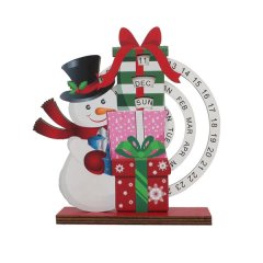 Snowman Design Christmas Countdown Calendar Tabletop Ornament