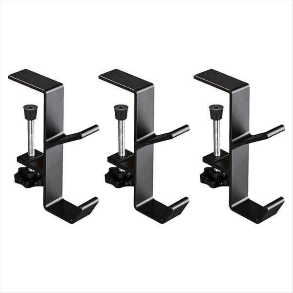 Adjustable Desk Hook Set for Bags, Headphones, and More - 3Pcs, Anti-Slip C