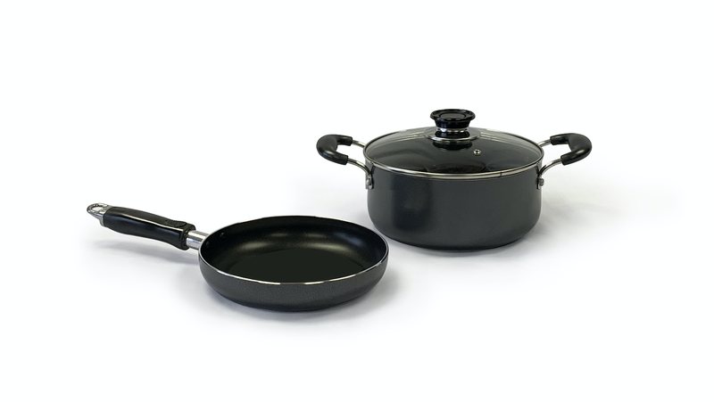Real Chef BASIC Non-Stick Casserole Pot and Fry Pan Combo 3 Piece Set