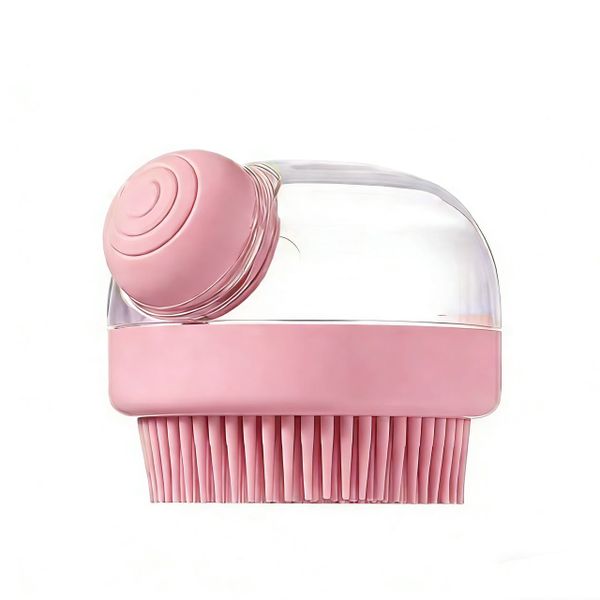 Pet Bath Brush with Shampoo Dispenser Silicone Grooming Brush