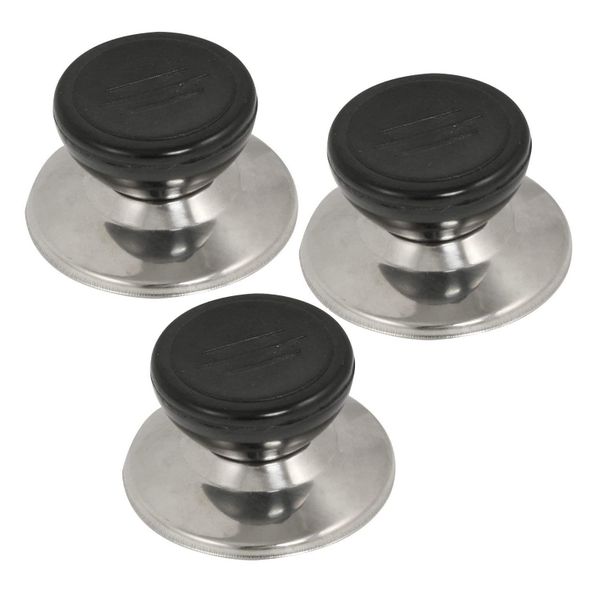 FI- Pack of 3 Black Replacement Lid Knobs