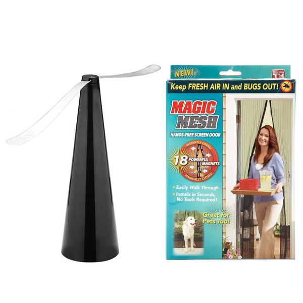 Hands Free Magnetic Screen Door + Electric Fly &amp; Insect Repellent Fan