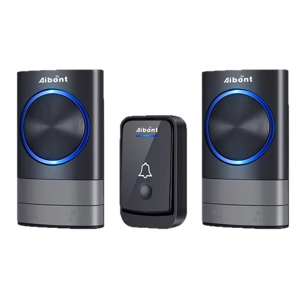 Wireless Home Doorbell 1 Transmitter 2Receivers Extra Long Range Waterproof