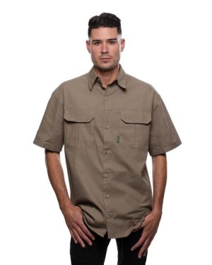 Men's Wildway Vented Bush Shirt - Khaki (Size: S)