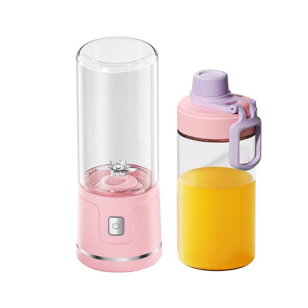 XRK Portable Home Wireless Electric Pink Juicer 450ML 2 Cups