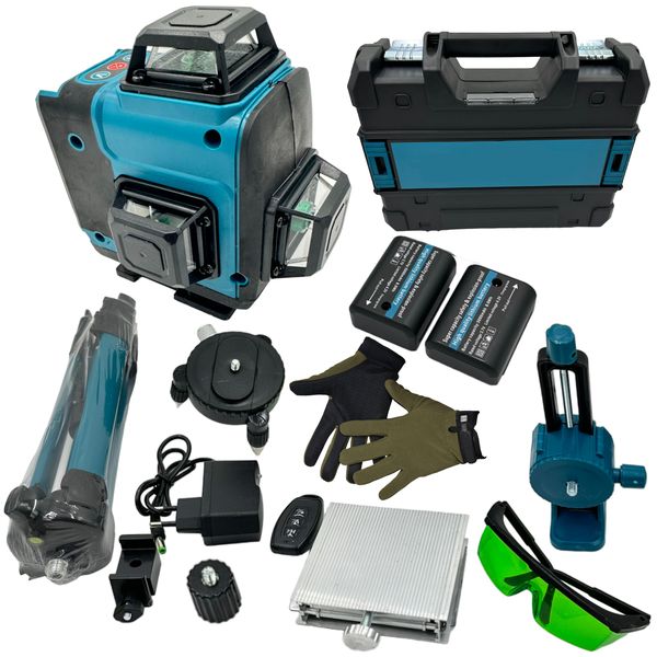 Industrial 4D 16 Green Laser Line Self Leveling Mapping Tool, Case &amp; Glove