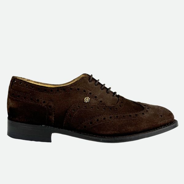 Crockett &amp; Jones Bryson Chocolate Suede Formal Lace-Up Shoe