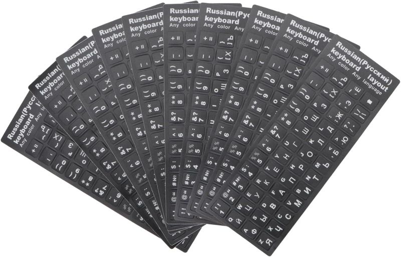 Multi-language Computer Keyboard Stickers Compatible with Laptops For Stud