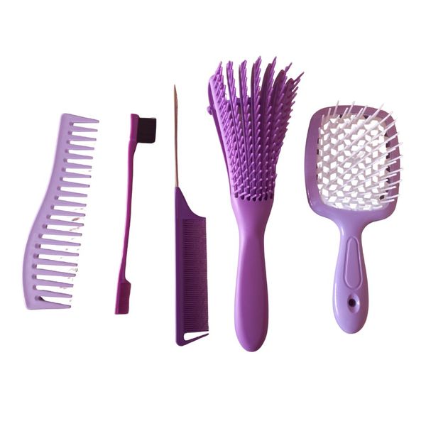 5-Piece Professional Hair Styling Comb &amp; Brush Set