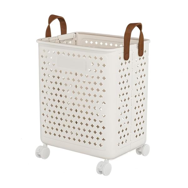 Foldable Rolling Laundry Basket,Clothes Storage,Ventilated Laundry Baskets.