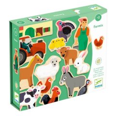 Djeco Magnetix - Farmix - 24 Piece Magnetic Wooden Puzzle