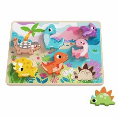 TookyToy Wooden Chunky Dinosaur Puzzle