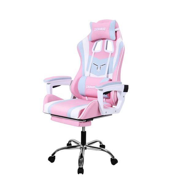 Deli Gaming Chair with Leg rest Pink W65xD65xH114-123CM Pink
