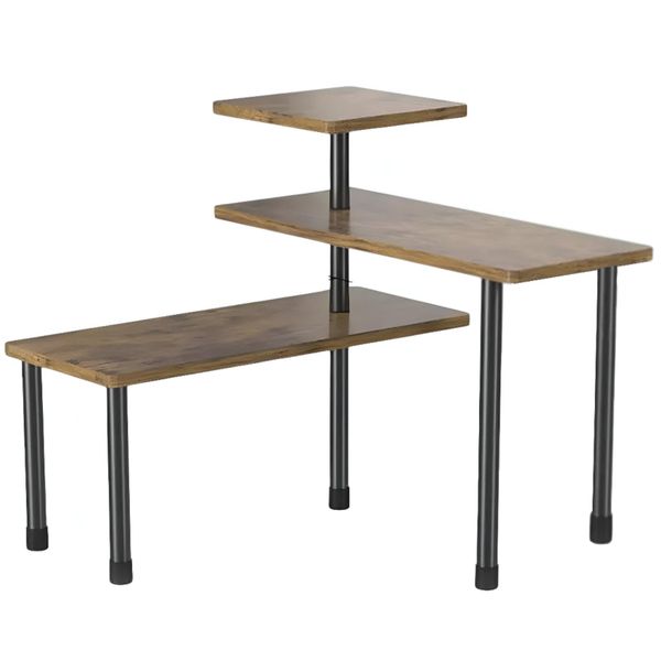 Kitchen Storage Rack - Three Layer Rack - Rotatable - Brown