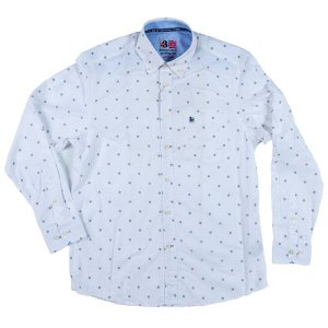 Z3 - Men's Anchor Oxford Print Cotton Long Sleeve Casual Shirt
