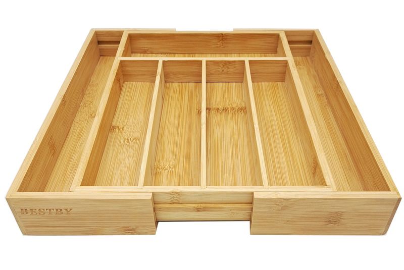 Bamboo Drawer Organiser with Knife Blocks