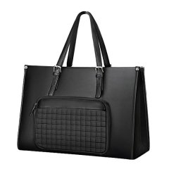15.6 Inch Laptop Tote Bag with Insulated Lunch Compartment Work Handbag