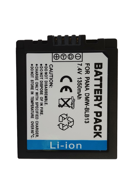 1350mAh Lithium-ion Battery for Panasonic Lumix DMW-BLB13/ DMW-BLB13E etc.