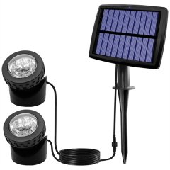 Solar Pond Spotlights, LED Solar Underwater Lights with Dual Head B
