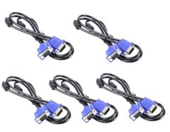 VGA Cable 1.5m - Male to Male VGA Adapter for PC, TV, Laptop - 5 Pack
