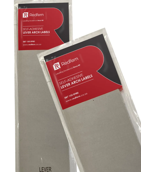 Redfern - Self Adhesive Lever Arch Labels A4 Pack of 12 - Grey x 2