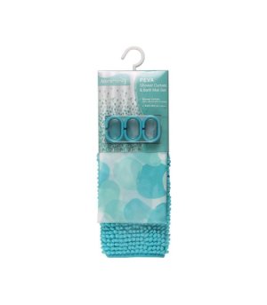 Shower Curtain with Chenille Bath Mat