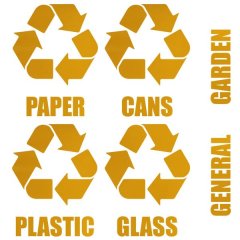 Recycle Stickers Combo Pack | Reflective | Yellow