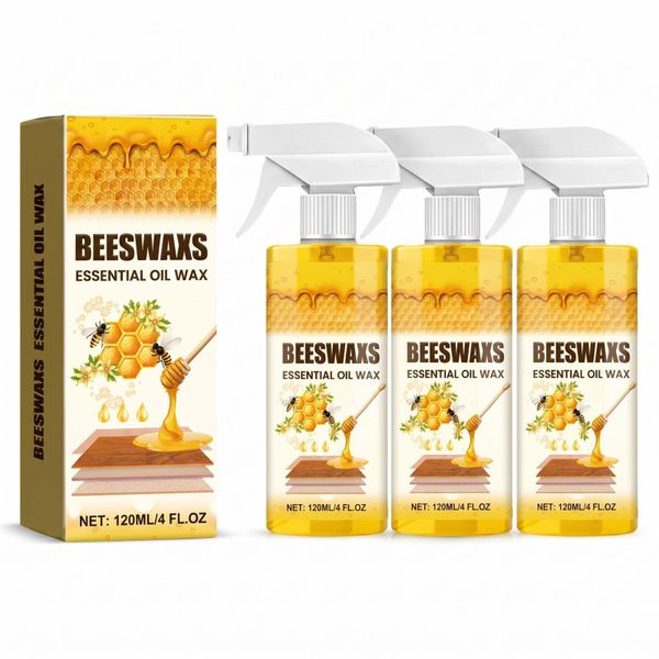 Beeswax Wood Polish Spray for Furniture 3 Pack