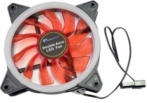 PremiumSun 120MM Black Case Fan With Red Blades &amp; LED