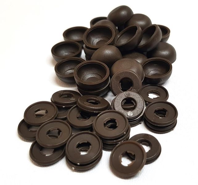 ViewProtect Cover Caps &amp; Washers Brown x 24