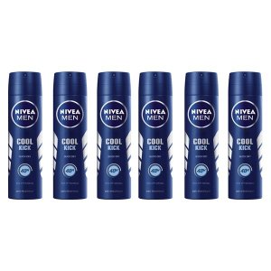 NIVEA MEN Cool Kick Anti-perspirant Deodorant Spray, 6x150ml