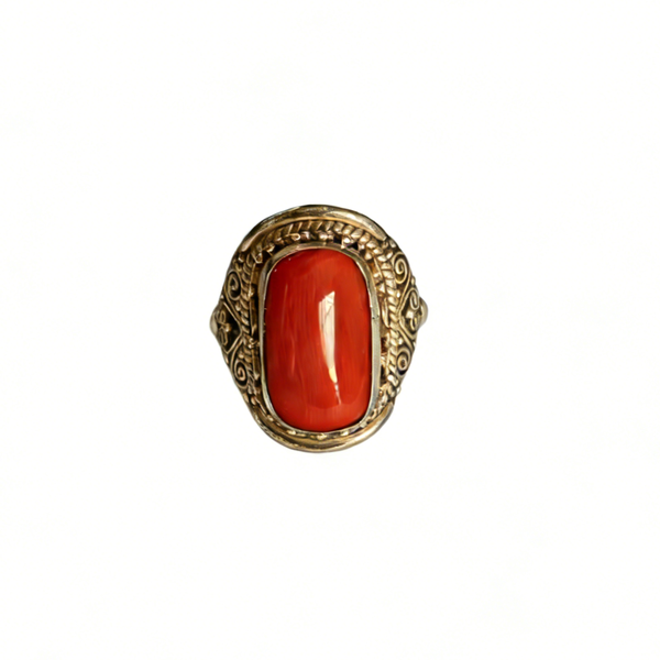 ZELTRYN Tibetan Mongolian Ethnic Style Imitation Coral Ring