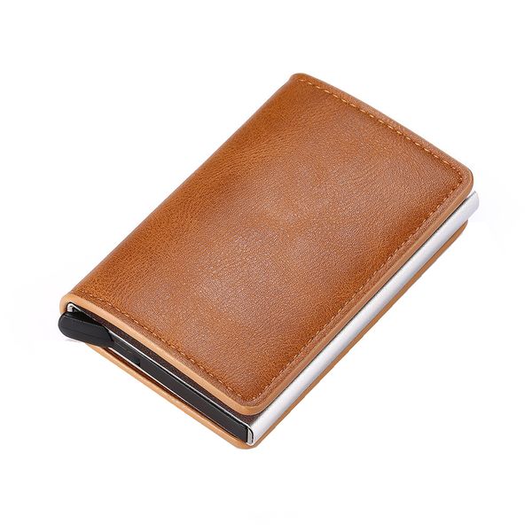PU Leather Aluminium RFID Credit Card Holder Case-Red