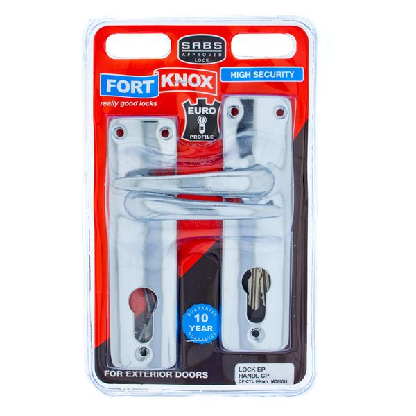 FORT KNOX Door Lock Lockset Euro Chrome Plated Handle