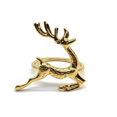 New Gold Deer Napkin Rings - Set of 12