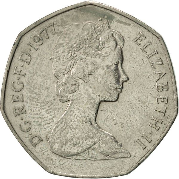 1977 Britain 50 New Pence Queen Elizabeth II United Kingdom 50 New Pence