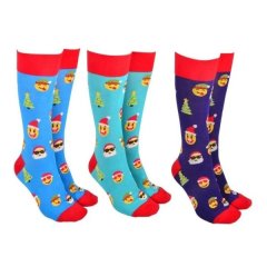 Sock Society Christmas Emoji Socks - Pack of 3 (UK 7-11)