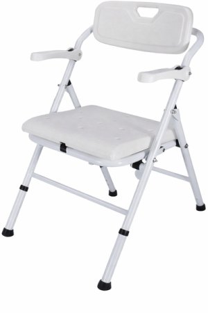 Adjustable Folding Shower Chair with Armrests and Backrest