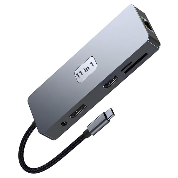11-in-1 Multi-Function Docking Station Type-C Adapter Hub for Laptop