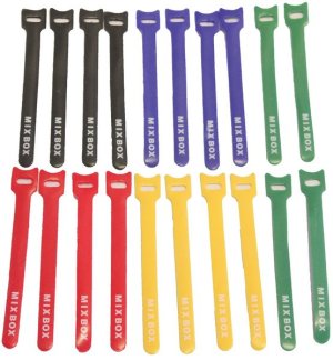 20 Piece 12 X 120mm Hook &amp; Loop Cable Tie Nylon Strap Power Wire Management