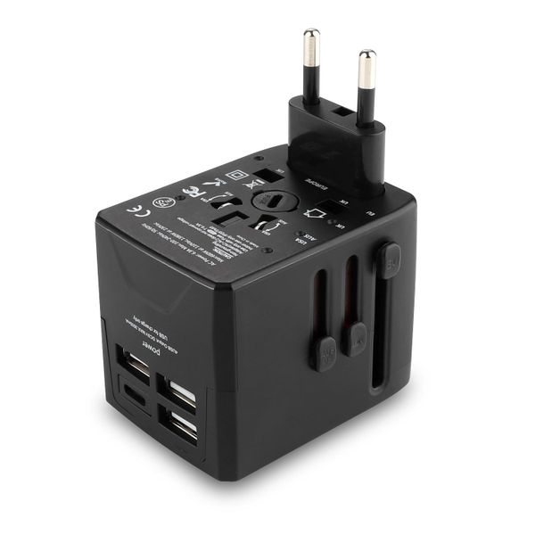 Universal Travel Adapter 110V to 220V 3 USB+Type C